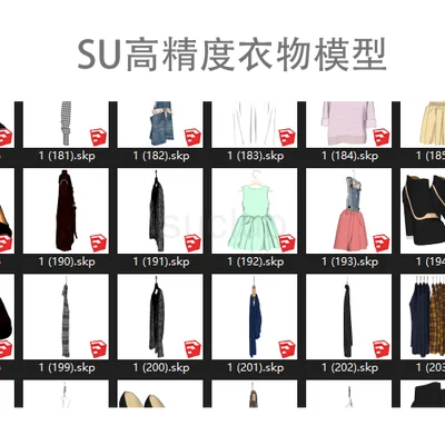 SU高精度衣物模型